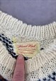 VINTAGE KNITTED JUMPER ABSTRACT PATTERNED CHUNKY KNIT 