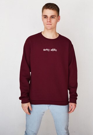 BURGUNDY FAKE LOVE (WHITE) SWEATSHIRT