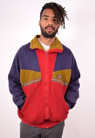BERGHAUS MENS VINTAGE FLEECE JACKET LARGE MULTI 90S