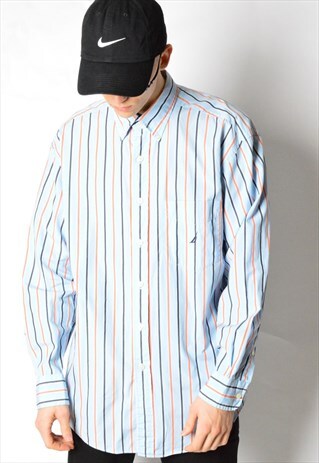 BLUE STRIPED LONG SLEEVE SHIRT