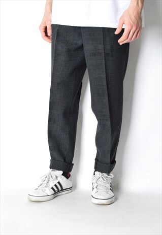 VINTAGE 90S BLACK AND GREY CHECK PANTS