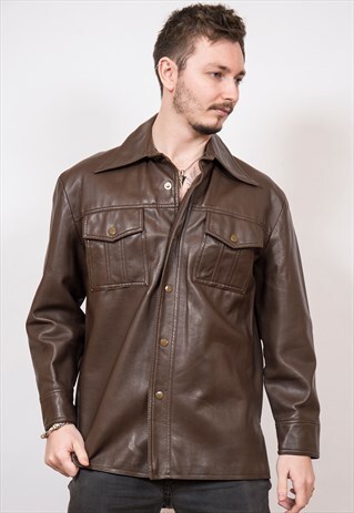 VINTAGE LEATHER SAFARI JACKET