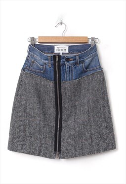 MAISON MARGIELA A-Line Skirt Midi Tweed Wool