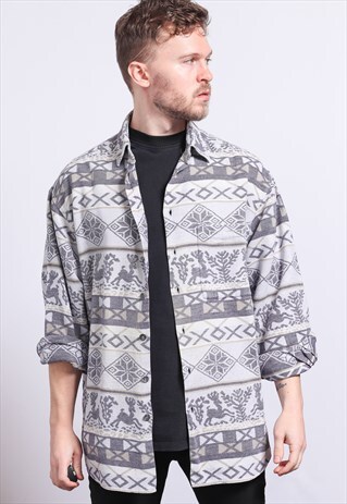 VINTAGE AZTEC PATTERNED SHIRT
