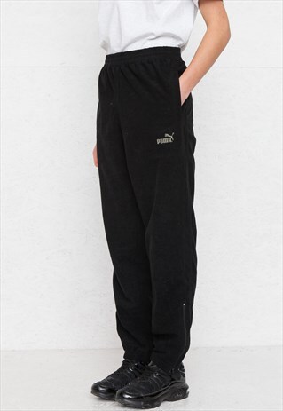 VINTAGE RETRO BLACK PUMA TRACK BOTTOMS JOGGERS