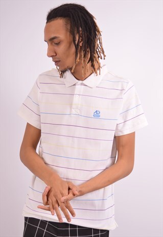 VINTAGE NIKE POLO SHIRT STRIPES WHITE