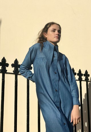 MAXI SHACKET IN BLUE DENIM