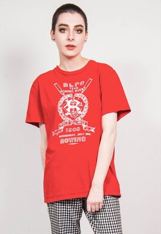 RALPH LAUREN RED CREW NECK T-SHIRT
