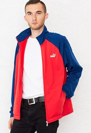 VINTAGE RED BLUE PUMA TRACK JACKET