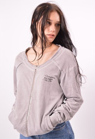 VINTAGE CHAMPION TRACKSUIT TOP JACKET GREY