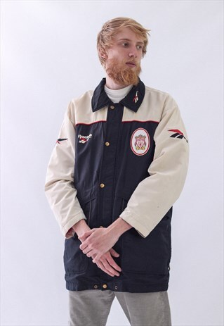 VINTAGE MENS REEBOK LIVERPOOL BIG LOGO WINTER JACKET
