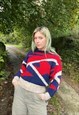 Vintage Chunky Knitted Nordic Abstract Patterned Jumper