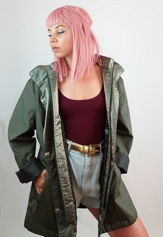 VINTAGE 80'S OVERSIZED PINE GREEN JACKET / COAT