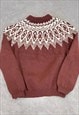 VINTAGE KNITTED JUMPER ABSTRACT PATTERNED CHUNKY KNIT