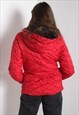 VINTAGE NAUTICA PADDED QUILTED PUFFER COAT JACKET RED
