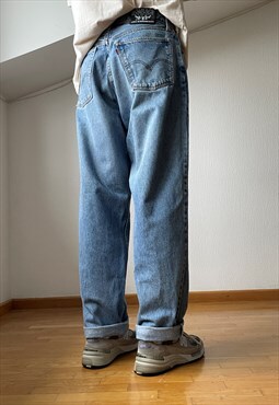 Vintage LEVIS Jeans Baggy Fit Wash Denim 80s Orange Tab