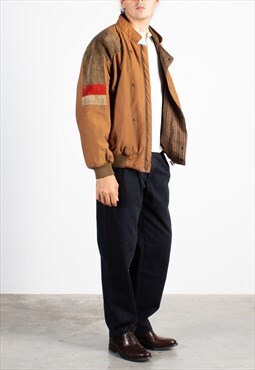 Men's Knockin' Brown Colorful Reversible Bomber Jacket