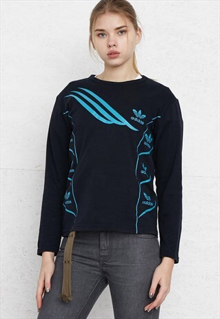 VINTAGE DARK BLUE ADIDAS SWEATSHIRT TOP