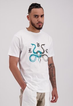 LOBATOFFICIAL printed t-shirt in white jersey 