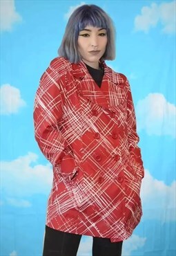 Vintage 90's Abstract Print Trench Coat