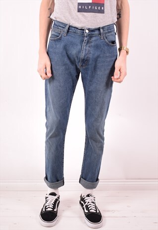 ARMANI JEANS MENS VINTAGE JEANS W30 L32 BLUE 90S