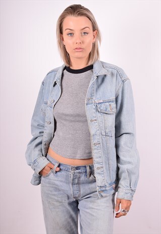 GUESS WOMENS VINTAGE DENIM JACKET MEDIUM BLUE 90'S
