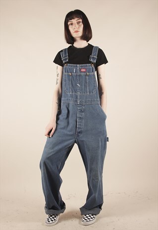 VINTAGE DICKIES BLUE RELAXED WORKER DUNGAREES /MM1272