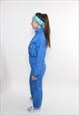 VINTAGE 90S WOMENS SKI JUMPSUIT RETRO BLUE ONE-PIECE SKISUIT