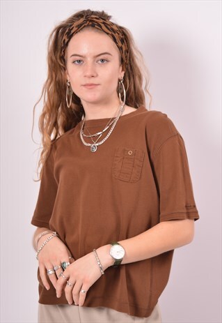 VINTAGE RALPH LAUREN T-SHIRT TOP OVERSIZED BROWN