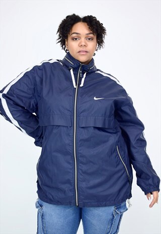 VINTAGE 90'S NAVY NIKE WATERPROOF JACKET