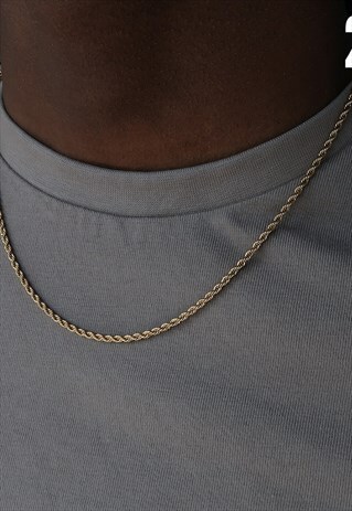 18K GOLD PLATED ROPE CHAIN NECKLACE