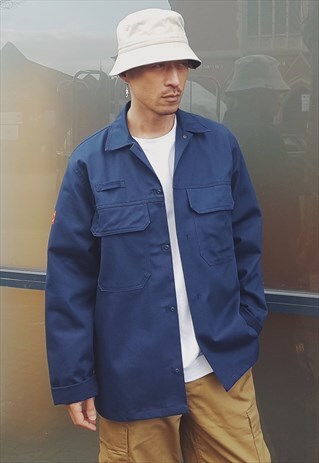 FRENCH WORKER JACKET NAVY BLUE
