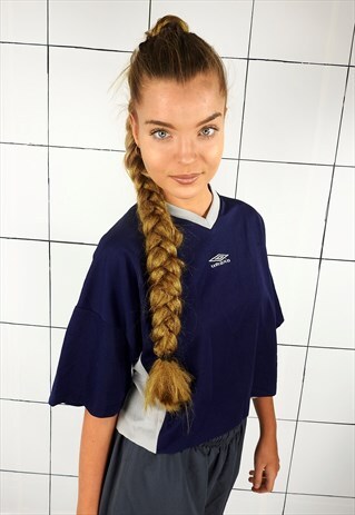 90'S VINTAGE NAVY BLUE CROP TOP