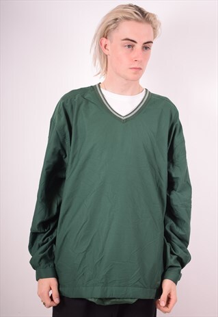 NIKE MENS VINTAGE PULLOVER TRACKSUIT TOP XXL GREEN 90S