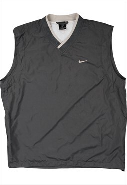 Vintage 90's Nike Gilet Swoosh Vest Sleeveless Grey Medium
