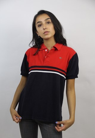 VINTAGE LACOSTE PATTERNED POLO SHIRT