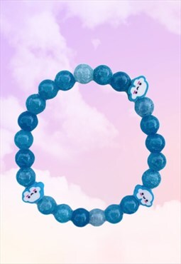 Clouds - Blue Dragons Vein Agate Beaded Gemstone Bracelet