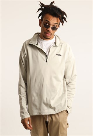 VINTAGE TIMBERLAND EMBROIDERED SPELLOUT 1/4 ZIP SWEATSHIRT