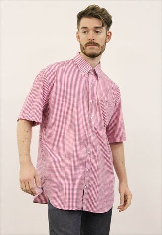 VINTAGE PINK CHECKED TOMMY HILFIGER SHIRT