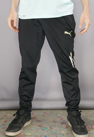 puma black tracksuit bottoms