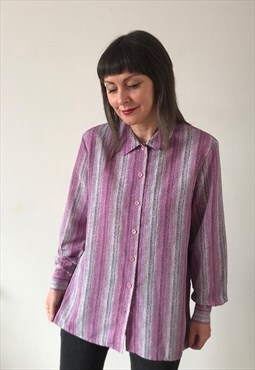 Vintage 90s Purple & Black Blouse
