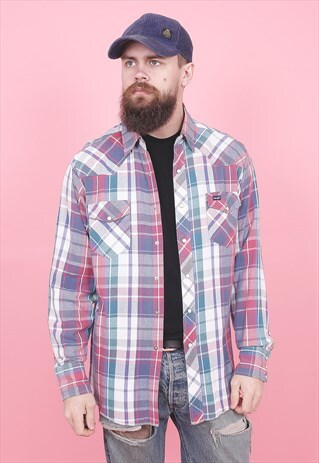 VINTAGE WRANGLER CHECK SHIRT /R8402