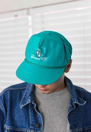 VINTAGE SPOTSWOOD C.C. TRIM CAP HAT LOGO 90S ONE SIZE 2.7
