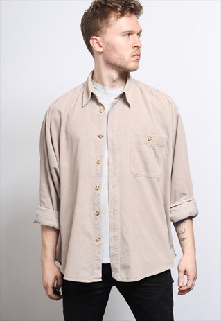 VINTAGE CORDUROY CORD SHIRT BEIGE