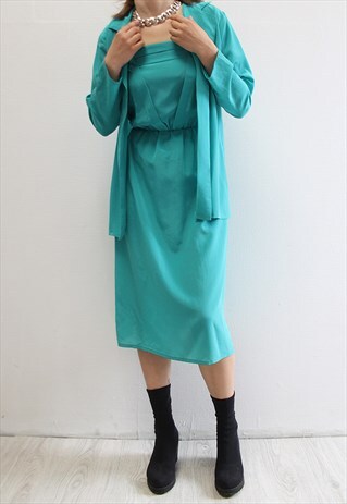 90'S VINTAGE DRESS & BLAZER CASUAL SET