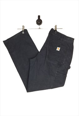 Carhartt Original Fit Carpenter Trousers Black Size 37 UK 16