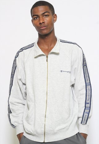 VINTAGE CHAMPION FULL ZIP TAPE LOGO SWEATSHIRT