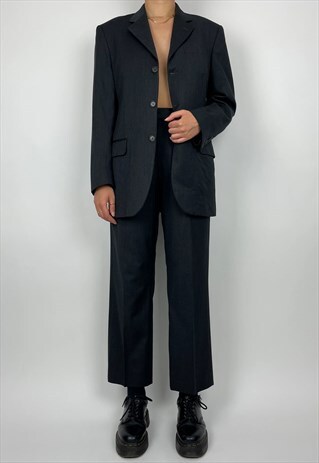  YSL Vintage Suit Yves Saint Laurent Grey Blazer Trousers 