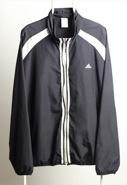 Vintage Adidas Sportswear Logo Shell Jacket Black White