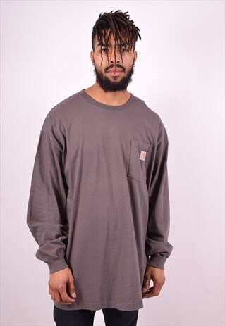 CARHARTT MENS VINTAGE TOP LONG SLEEVE XL GREY 90'S
